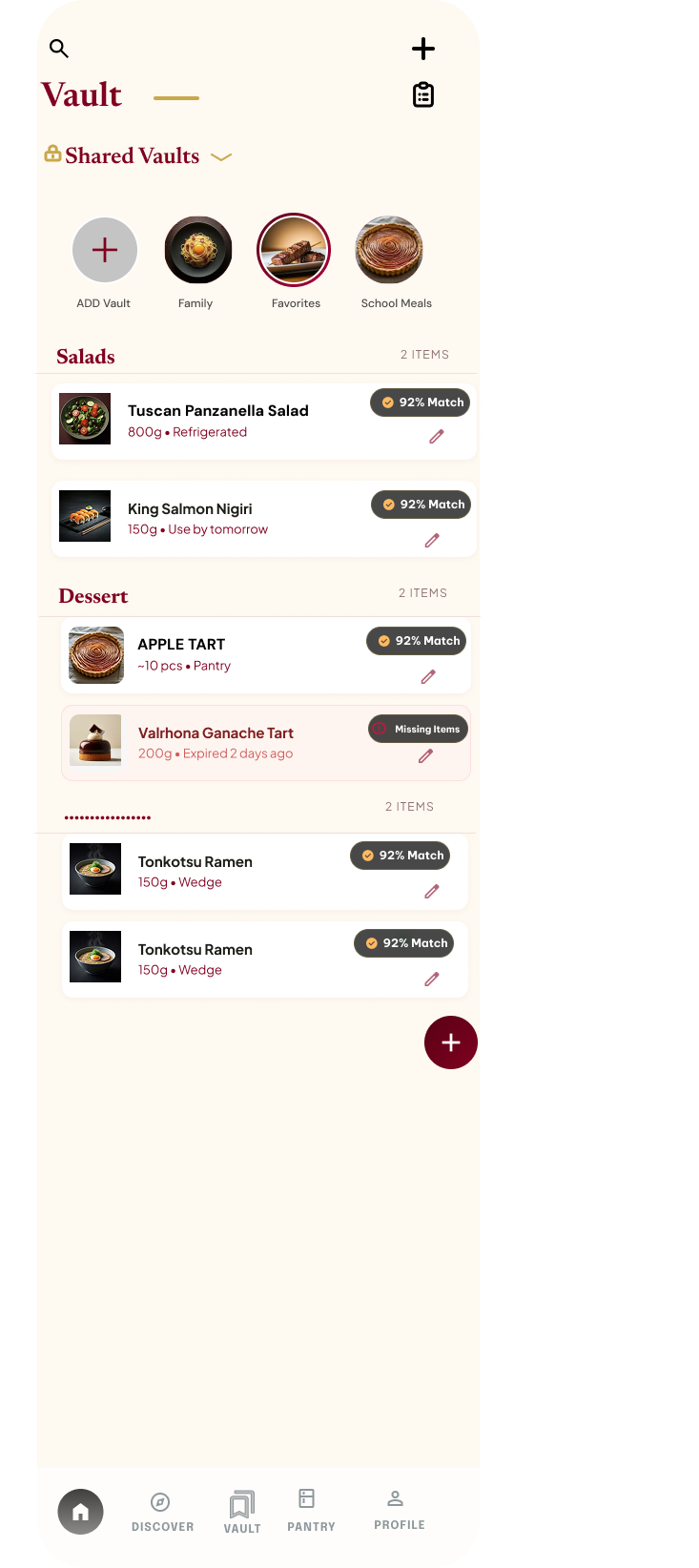 Shared vault mockup